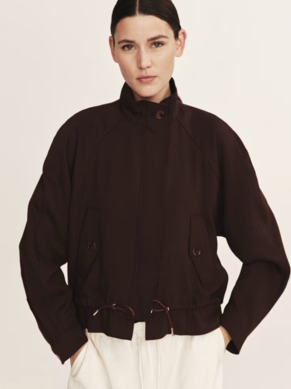 H&M Oversized Linen-Blend Jacket